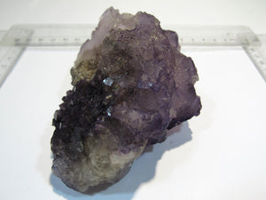 Fluorit massive violette Würfel Kristallstufe 12cm Tule Mine, Mexiko