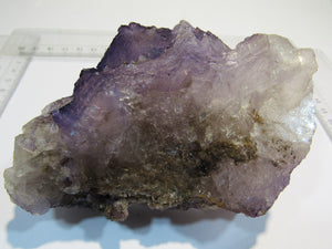 Fluorit massive violette Würfel Kristallstufe 12cm Tule Mine, Mexiko