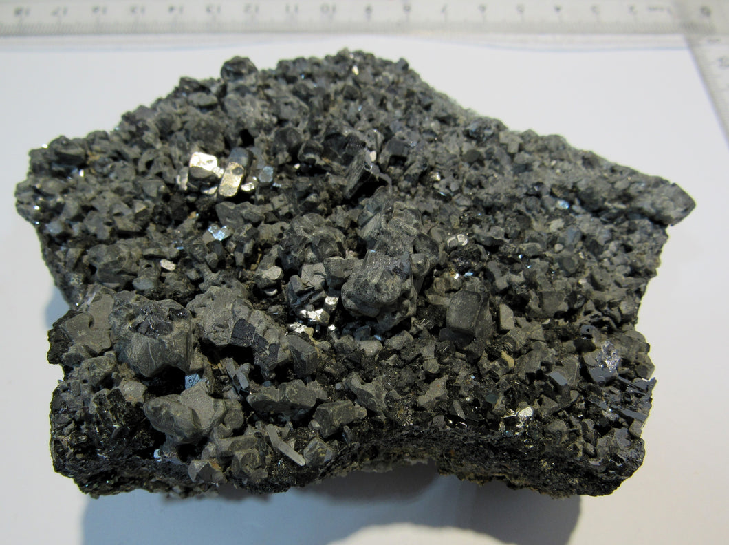 Bleiglanz Galenit Platte 11cm + Zinkblende +Pyrit Madan Erzfeld, Bulgarien