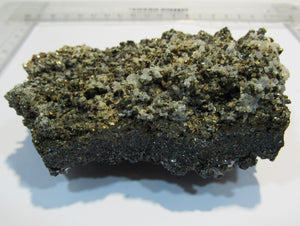 Bleiglanz Galenit Platte 11cm + Zinkblende +Pyrit Madan Erzfeld, Bulgarien