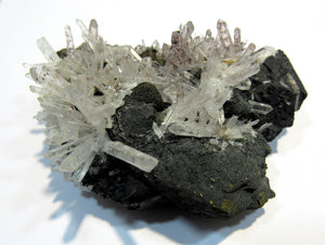 Bergkristall Nadelquarz Zinkblende +Pyrit Kupferkies 8cm Maramures, Rumänien