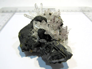 Bergkristall Nadelquarz Zinkblende +Pyrit Kupferkies 8cm Maramures, Rumänien