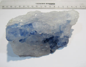 Steinsalz Halit Kristallbrocken blau weiß 11cm Neuhof Ellers Fulda Hessen, Deutschland