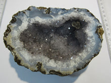 Laden Sie das Bild in den Galerie-Viewer, Amethyst fein violett Achat Druse Calcit xx halbe Geode 12cm 0,5Kg Chihuahua, Mexiko