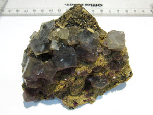 Fluorit top violette grüne Würfel Kristallstufe 9cm Villabona Asturien, Spanien