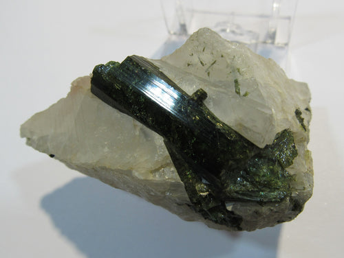 Turmalin herrlich grüne Kristalle in Quarz 6cm Minas Gerais, Brasilien
