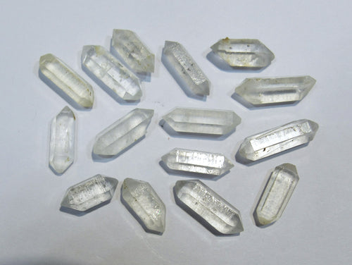 Bergkristall Sammlung 15 Quarz Doppelender Kristalle 13-20mm Tibet Himalaya, China