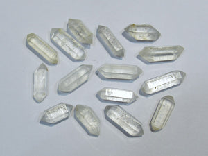 Bergkristall Sammlung 15 Quarz Doppelender Kristalle 13-20mm Tibet Himalaya, China