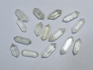 Bergkristall Sammlung 15 Quarz Doppelender Kristalle 13-20mm Tibet Himalaya, China
