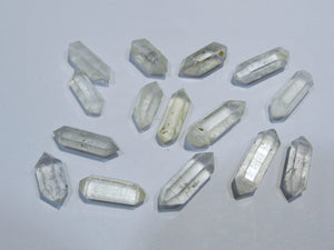Bergkristall Sammlung 15 Quarz Doppelender Kristalle 13-20mm Tibet Himalaya, China