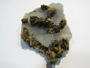 Chalcedon mit top Chalkopyrit Kupferkies Dolomit Herja Cavnic Maramures, Rumänien
