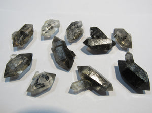 Bergkristall 10 Doppelender 2-3cm Rauchquarz Inclusen Phantome Tibet Himalaya, China