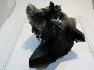 Rauchquarz Morion Bergkristall 1A Großstufe XL 16cm 1,65Kg Arkansas, USA