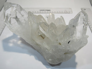 Bergkristall 1A Großstufe klare Kristalle XL 20cm 2,04Kg Minas Gerais, Brasilien