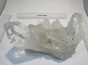 Bergkristall 1A Großstufe klare Kristalle XL 20cm 2,04Kg Minas Gerais, Brasilien
