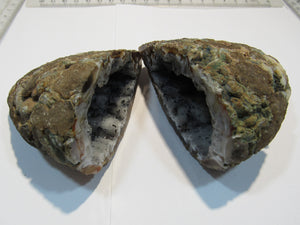 Achat Bergkristall edle große Chalcedon Mandel aufgeschnitten 350g, Brasilien