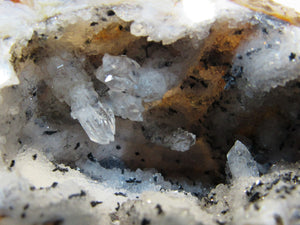 Achat Bergkristall edle große Chalcedon Mandel aufgeschnitten 350g, Brasilien