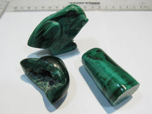 Laden Sie das Bild in den Galerie-Viewer, Malachit 3 Stücke poliert Eule Zylinder Druse 205g Shaba, Kongo