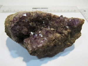 Amethyst Druse mit Achat Hämatit Goethit 12cm Schneekopf Thüringen, Deutschland