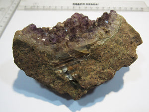 Amethyst Druse mit Achat Hämatit Goethit 12cm Schneekopf Thüringen, Deutschland