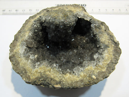 Rauchquarz Achat Druse halbe geknackte Geode 9cm Tizi n Tichka, Mexiko