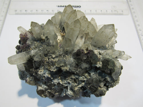 Bergkristall Quarz auf Fluorit xx auf Matrix 13cm 0,95Kg Erongo, Namibia