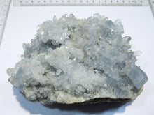 Laden Sie das Bild in den Galerie-Viewer, Coelestin top Kristalldruse hell blau 15cm 1,56Kg Met Kwarts Douz, Tunesien