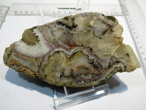 Amethyst Achat Geoden Hälfte 14cm Calcit poliert Idar Oberstein, Deutschland