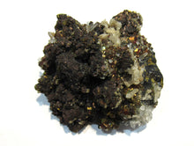 Laden Sie das Bild in den Galerie-Viewer, Zinkblende braune Kristall Matrix mit Kupferkies Quarz 5,5cm Baia Mare, Rumänien