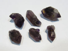 Laden Sie das Bild in den Galerie-Viewer, Amethyst 6Stk. Doppelender 18-25mm violett Tibet Himalaya, China