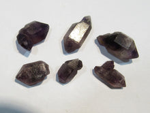 Laden Sie das Bild in den Galerie-Viewer, Amethyst 6Stk. Doppelender 18-25mm violett Tibet Himalaya, China
