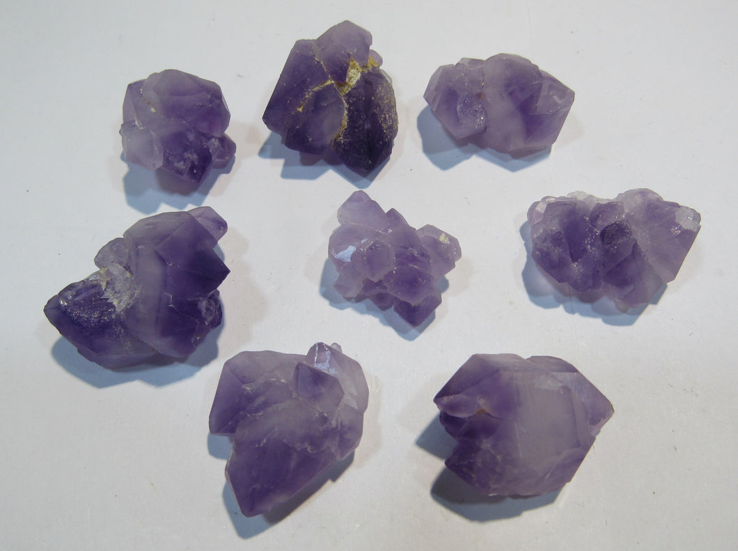 Amethyst 8Stk. Stüfchen mit Doppelender 2,5-3,5cm dezent violett Balkash, Kasachstan