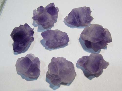 Amethyst 8Stk. feine Stüfchen z.T. Doppelender 2,5-3,5cm violett Balkash, Kasachstan