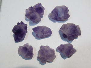 Amethyst 8Stk. feine Stüfchen z.T. Doppelender 2,5-3,5cm violett Balkash, Kasachstan