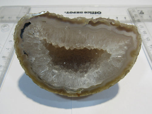 Achat Chalcedon halbe Geode Quarz Druse geschnitten poliert 240g, Brasilien