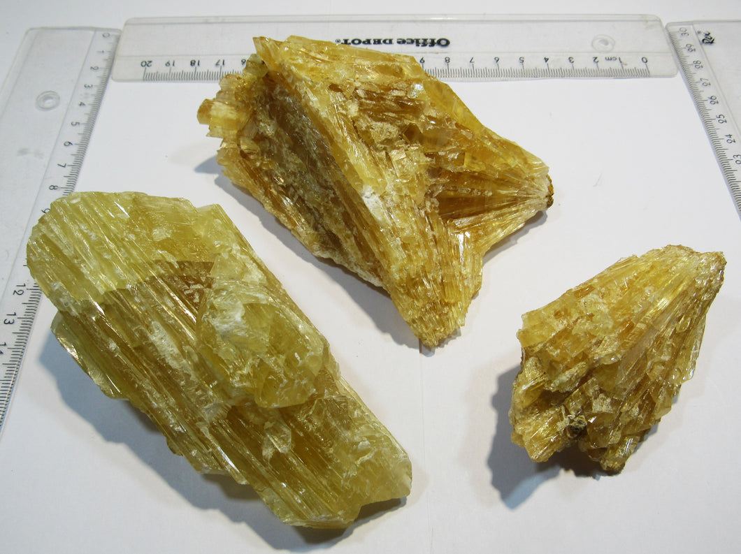 Calcit 3 Honigcalcit Sinterkalk Gang-Kristallstufen 8-12cm Rüssingen Pfalz, Deutschland