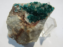 Laden Sie das Bild in den Galerie-Viewer, Dioptas Kristallstufe auf Rauchquarz 7cm Tsumeb Mine, Namibia