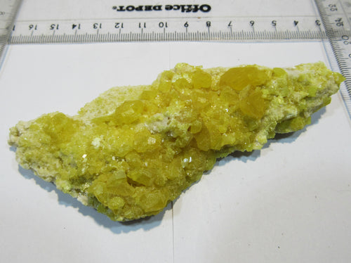Schwefel feine Kristall-Stufe 12cm Grube Machow Tarnobrzek, Polen
