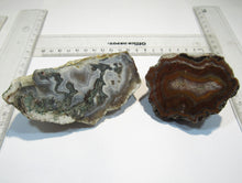 Laden Sie das Bild in den Galerie-Viewer, Achat Geode Hälften, 2 Stück poliert 7-11cm Idar Oberstein, Deutschland