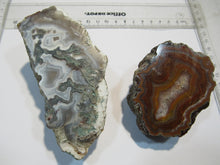 Laden Sie das Bild in den Galerie-Viewer, Achat Geode Hälften, 2 Stück poliert 7-11cm Idar Oberstein, Deutschland