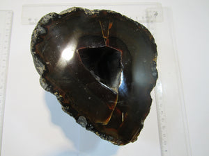 Achat halbe XL Geode mit Losch Druse geschnitten 1,4Kg, Brasilien