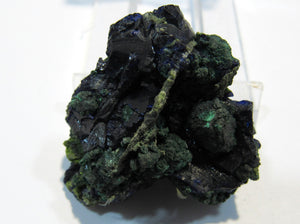 Azurit feine Kristallstufe 4cm mit Malachit Tsuneb, Namibia