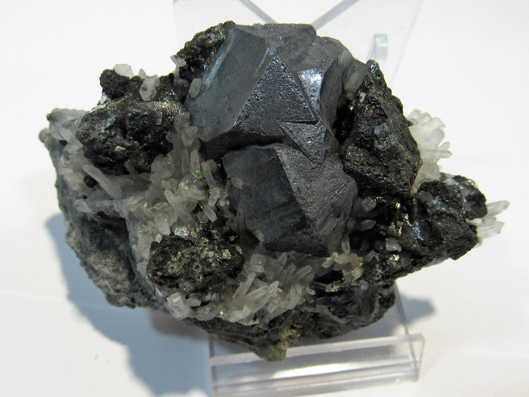 Bleiglanz Galenit mit Nadelquarzen und Zinkblende Pyrit Polomo, Peru