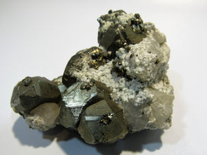 Pyrit ES Pentagondedokaeder auf Calcit 270g Quiruvilca Mine, Peru