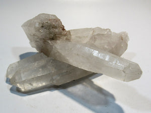 Bergkristall ES große Doppelender Stufe leicht milchig 10cm Kristall, Madagaskar